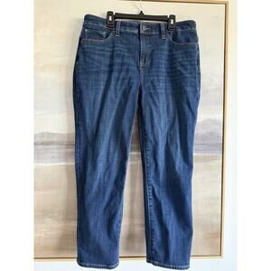 Chico's So Slimming Girlfriend Slim Leg Blue Jeans in size 8/Chico’s Size 1 Crop